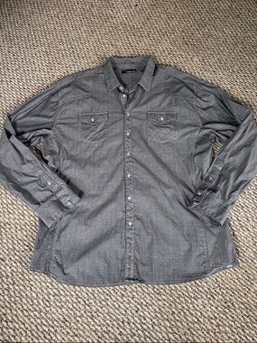 Buckle Black Men's Charcoal western Long-Sleeve Button-Down Shirt XXXL